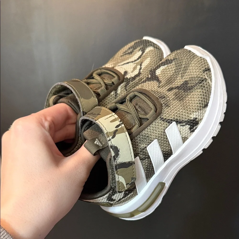 Adidas Kids Olive Camouflage Sneakers - Picture 1 of 2